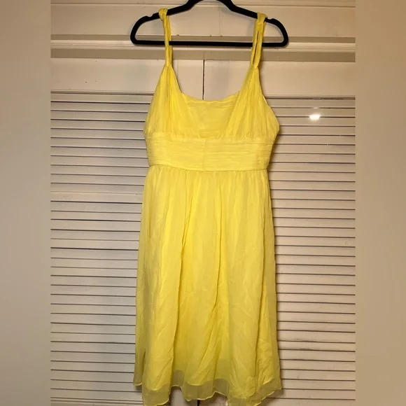 Banana Republic Silk Chiffon Babydoll Party Mini Dress Empire Waist, size 12 - Picture 8 of 16
